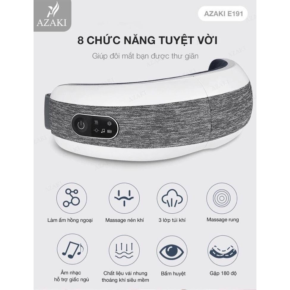 [ CHÍNH HÃNG - FreeShip - CHÍNH HÃNG ] MÁY MASSAGE MẮT AZAKI E191 PLUS