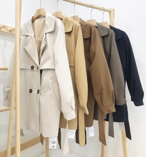 Trench coat tay bo be vàng