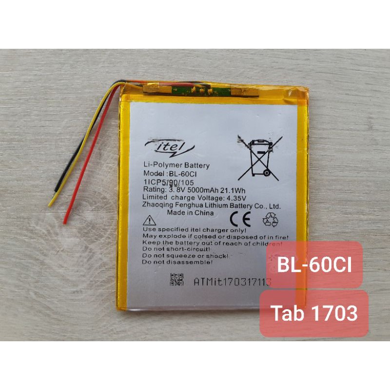 Pin itel Tab 1703 , mã pin BL-60CI