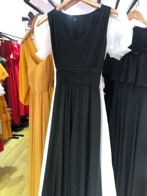 Váy maxi trắng đi biển dự tiệc cực xinh xắn( xanh, đen, trắng) | BigBuy360 - bigbuy360.vn