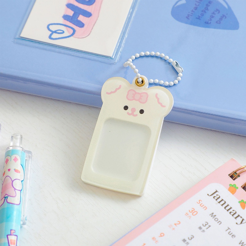 Qq* Bao Đựng Thẻ Ảnh/Ảnh Kpop/Móc Khóa/Thẻ Xe Buýt Họa Tiết Hoạt Hình Ngọt Ngào Dễ Thương Cho Nữ