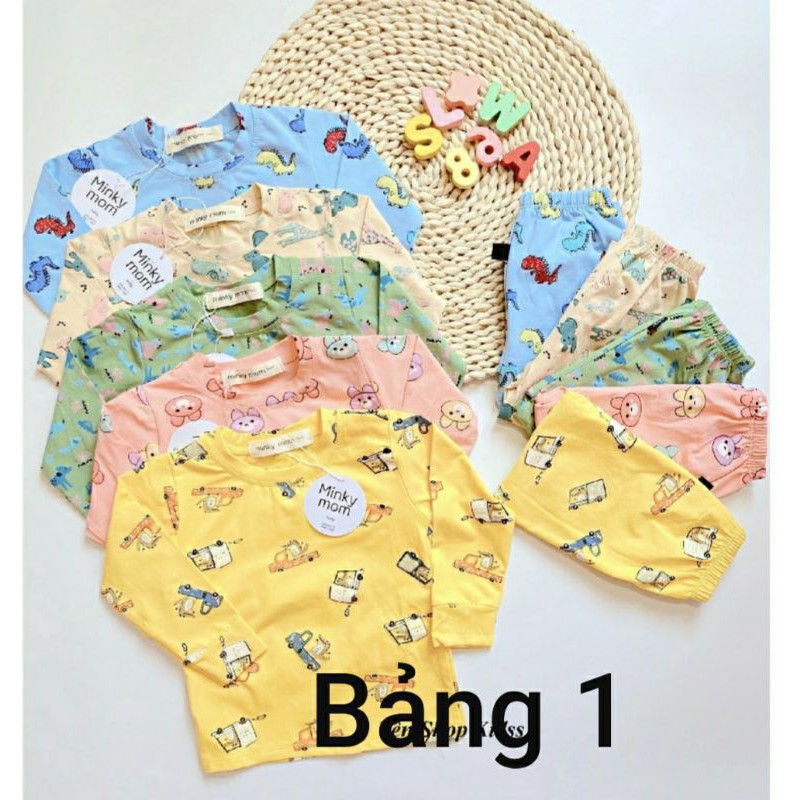 Bộ minky mom họa tiết chất thun lạnh mềm mát cho bé