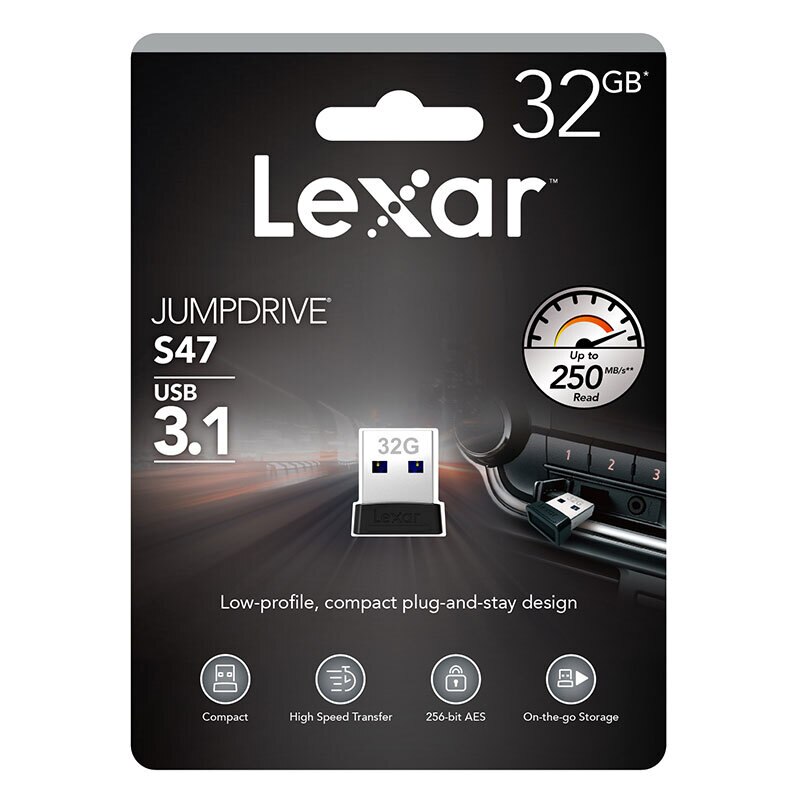 Lexar S47 USB 3.1 Ổ đĩa flash 32G Ổ bút 64G 128G U Disk Memory Stick mã hóa mặt dây chuyền mini tương thích với USB 3.0 / 2.0 | BigBuy360 - bigbuy360.vn
