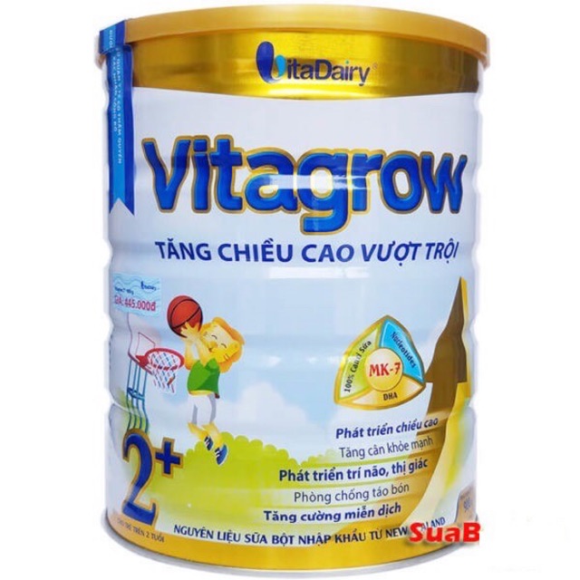 Sữa bột Vitagrow 2+ cho bé trên 2 tuổi lon 900g