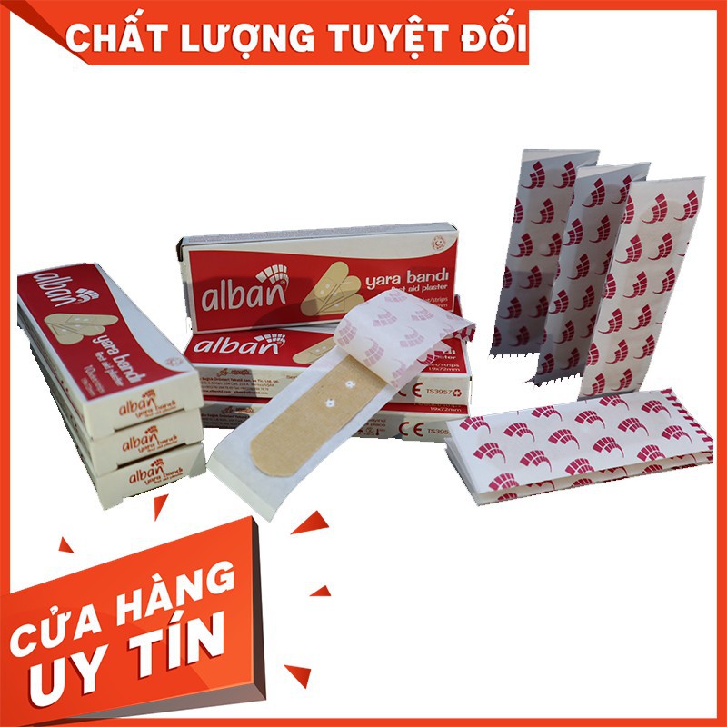 Bộ 10 hộp x 100 Miếng Băng Y tế cá nhân Alban 🔆 Hộp nhỏ tiện lợi 🔆 Băng vết thương, lành nhanh chóng