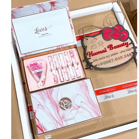 Hộp 5 cây son Love kèm hoa cực sịn