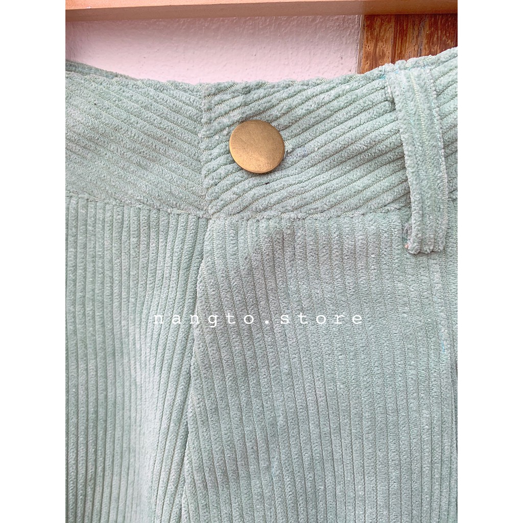 💗 Quần Suông Nhung Gân Form Culottes (Cúc Sắt Cá Tính) 💗 | BigBuy360 - bigbuy360.vn