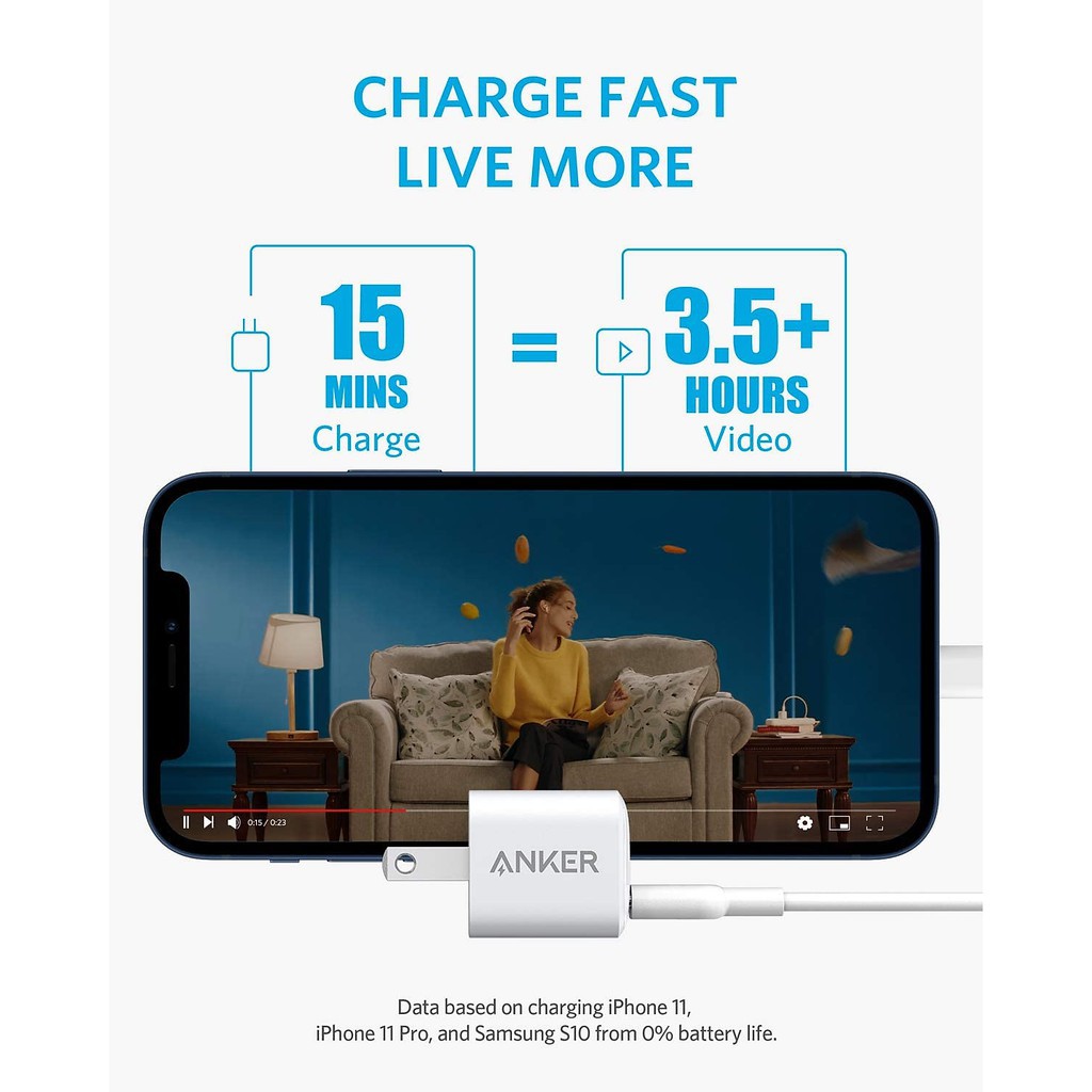 Anker Nano (Nano PowerPort III - A2633) - Sạc USB-C 20W siêu nhỏ siêu nhanh dành cho iPhone