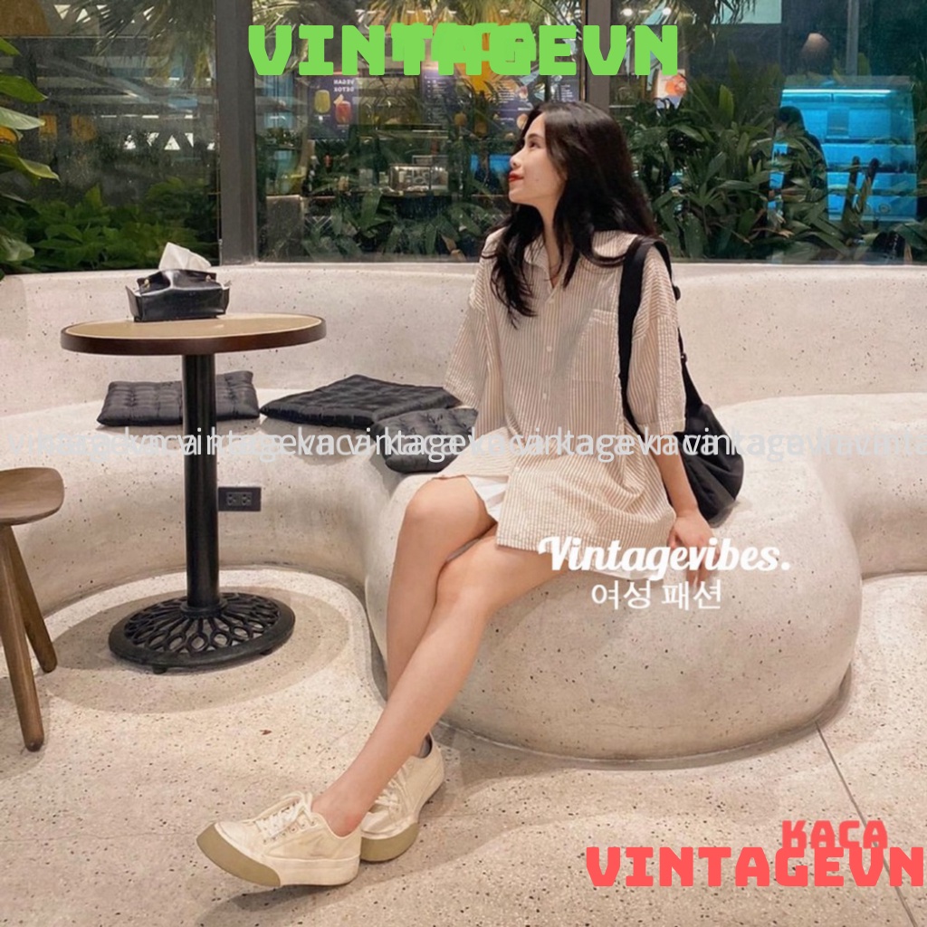 🚛[FREESHIP] Áo sơ mi Hàn Quốc dáng rộng kẻ sọc nhiều màu Ulzzang (hàng QC) - Ảnh thật 1000% kaca vintagevn | BigBuy360 - bigbuy360.vn