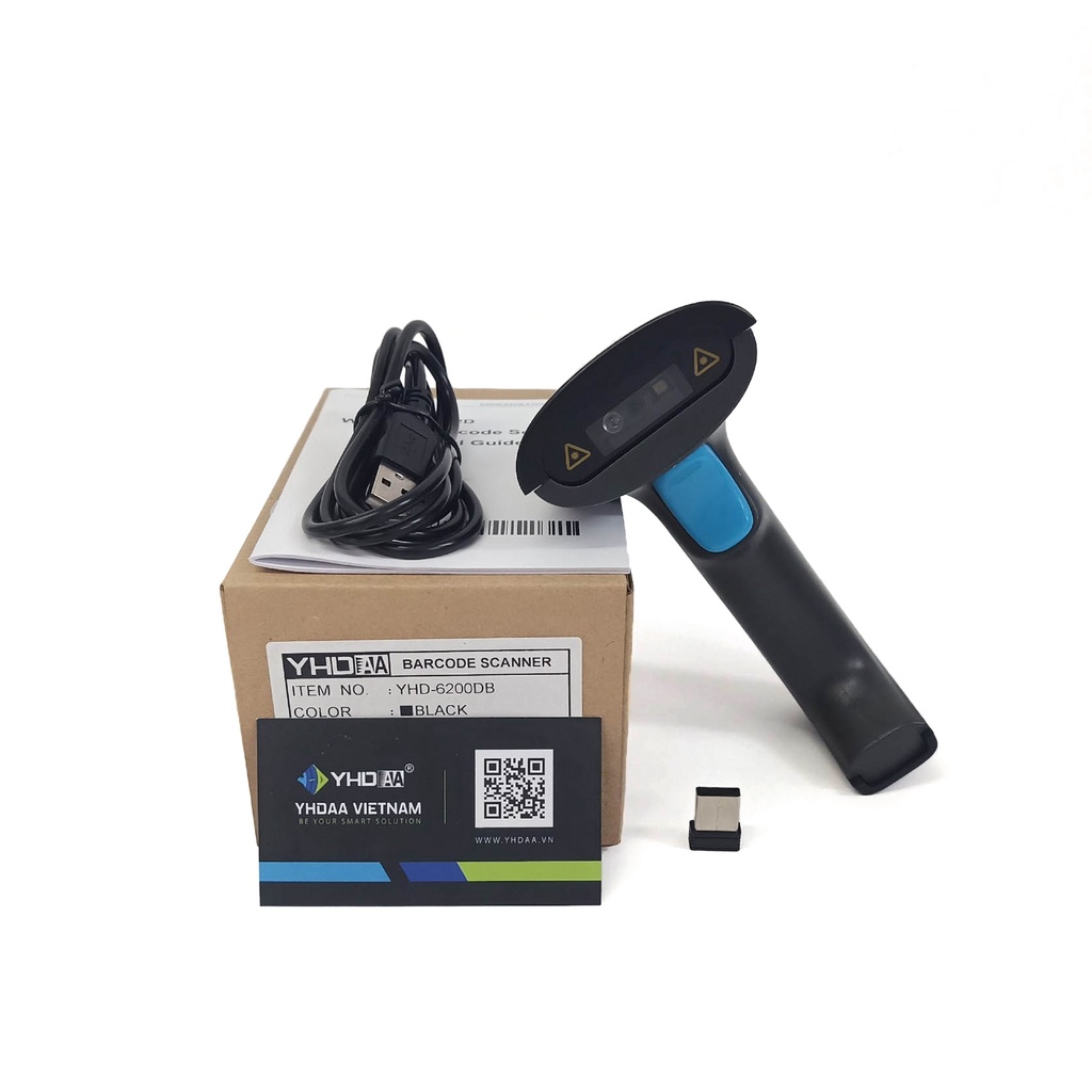 Máy quét mã vạch Bluetooth YHD 6200DB đọc mã vạch Barcode 1D Qrcode 2D dùng trên Điện thoại, Máy tính