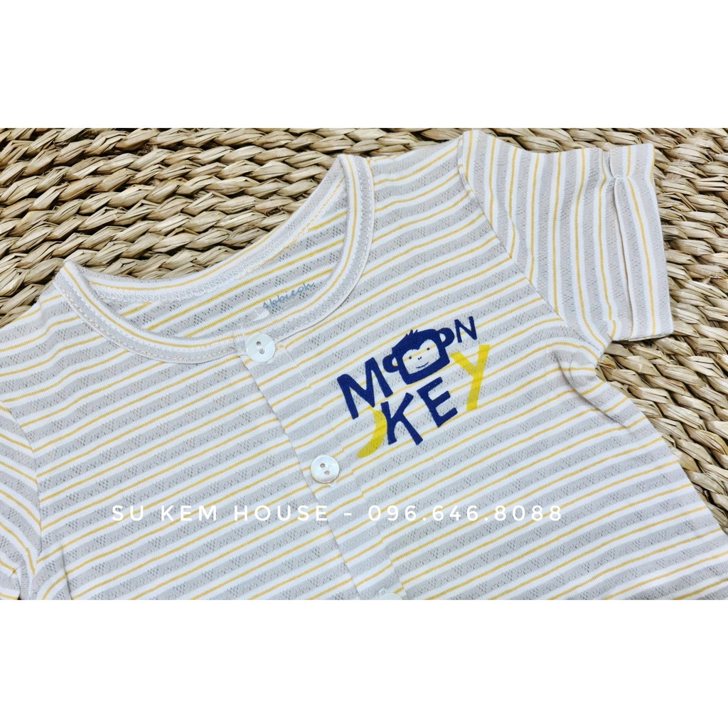 Bộ quần áo body kẻ cộc tay AbbieOh BD252 cho bé từ 6-18tháng
