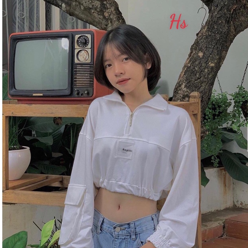 Áo Sweater Croptop Nữ Tay Bồng REPPEI Thu Đông Freesize Ulzzang | BigBuy360 - bigbuy360.vn