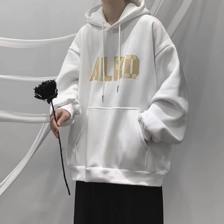 Áo hoodie Dáng Rộng Thoải Mái In Chữ Phong Cách Hip Hop Đường Phố Nhật Bản Cỡ M-5XL Cho Nam