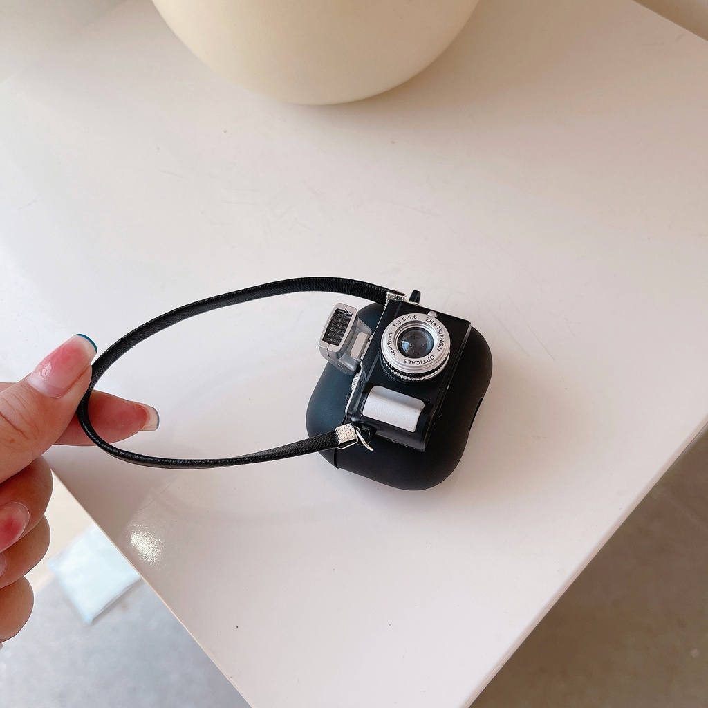 Vỏ Bảo Vệ Hộp Sạc Tai Nghe Xiaomi Redmi Buds 3 3 Mềm Hình Máy Ảnh 3D Độc Đáo Kèm Dây Đeo