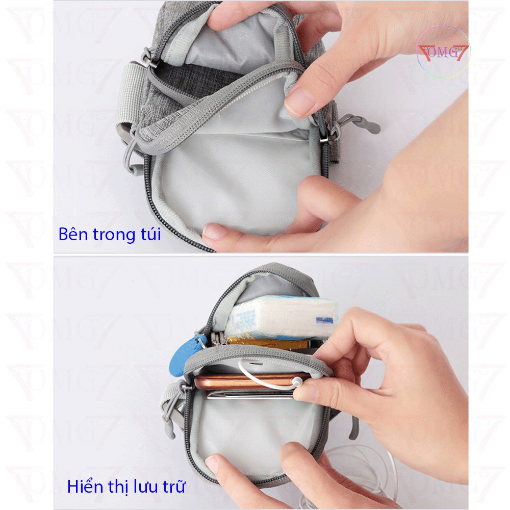 Đai đeo tay thể thao,túi đựng điện thoại đeo tay canvas chống thấm