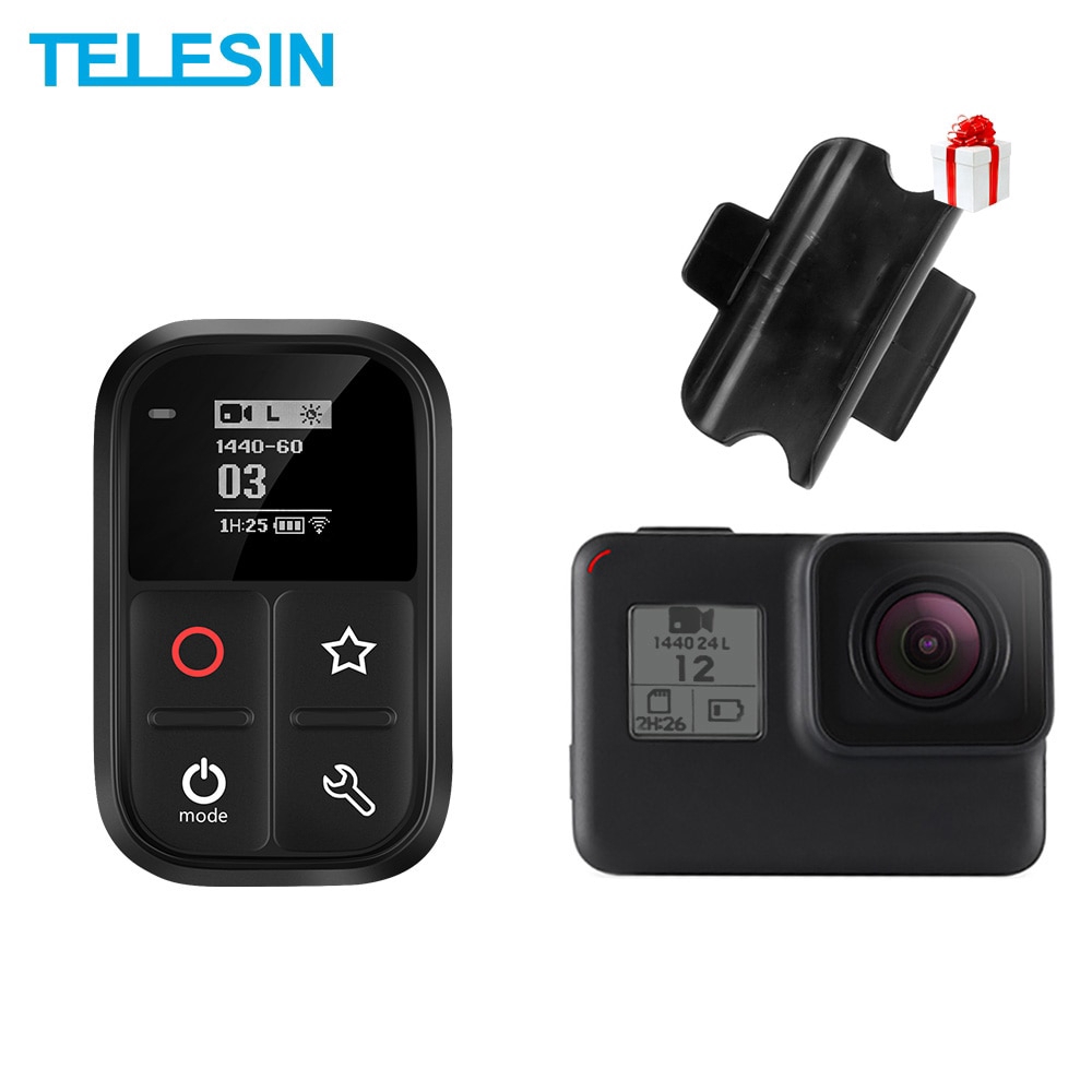 TELESIN 80M Wifi Remote Control cho GOPRO Anh hùng Đen 7 6 5 3 3+ 4 phiên Tự sáng OLED màn hình Set từ xa