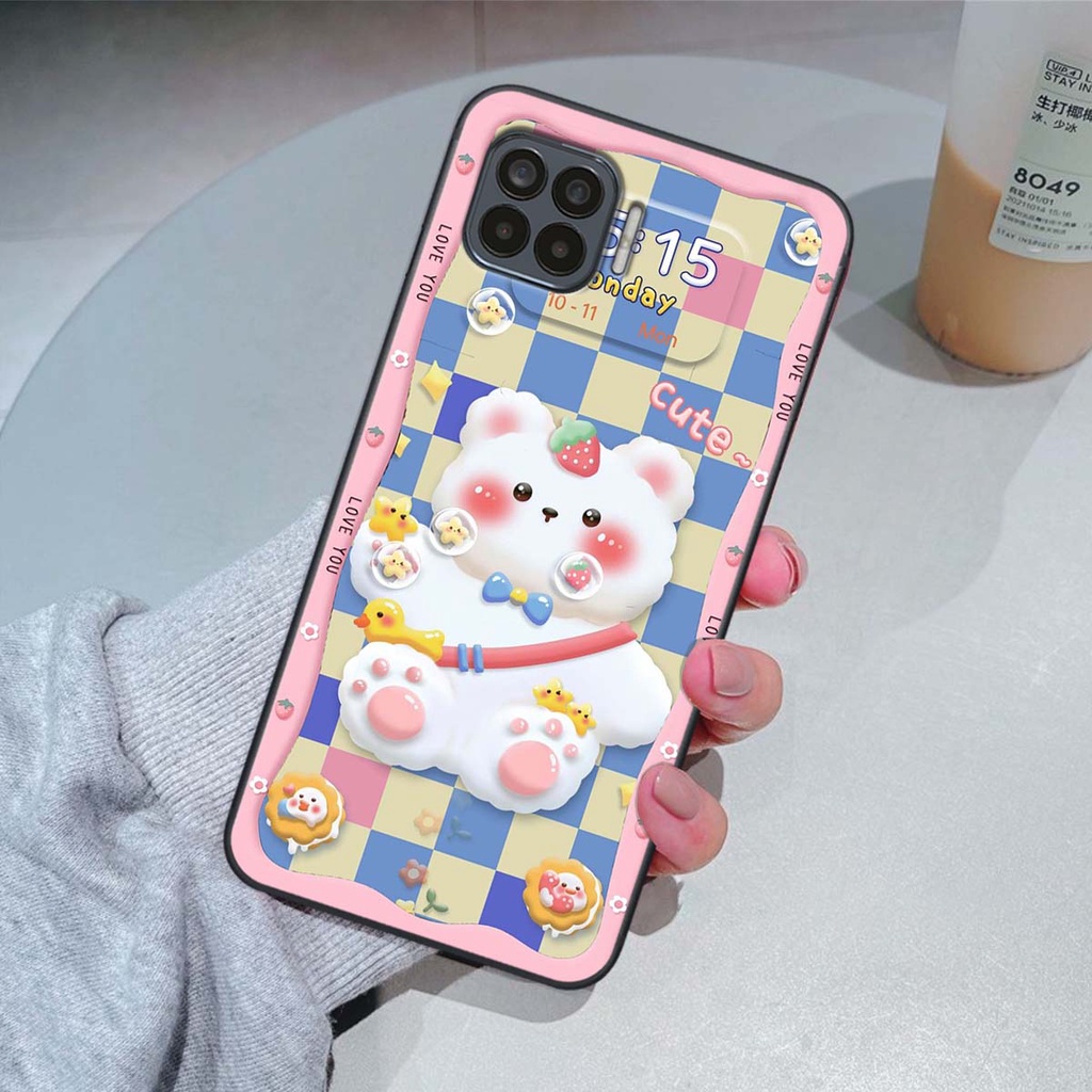 Ốp lưng Oppo A73 / A93 in hình gấu cute,bò sữa 3D cute dễ thương bảo vệ điện thoại.