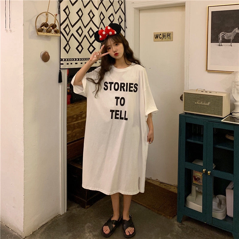 SUXI Áo Thun Tay Ngắn In Chữ Trẻ Trung Cho Nữ