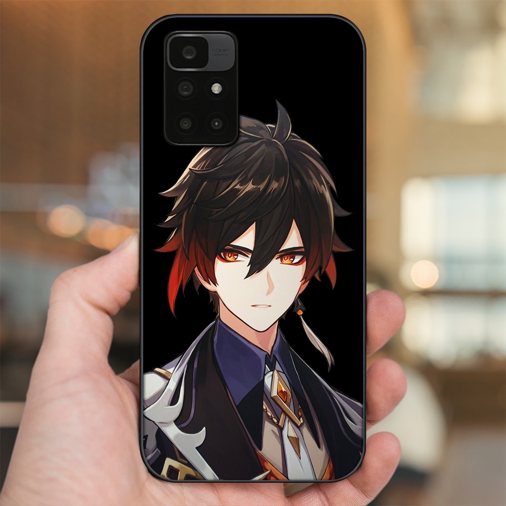 Ốp lưng Xiaomi Redmi 10 viền đen in hình Zhongli Genshin Impact