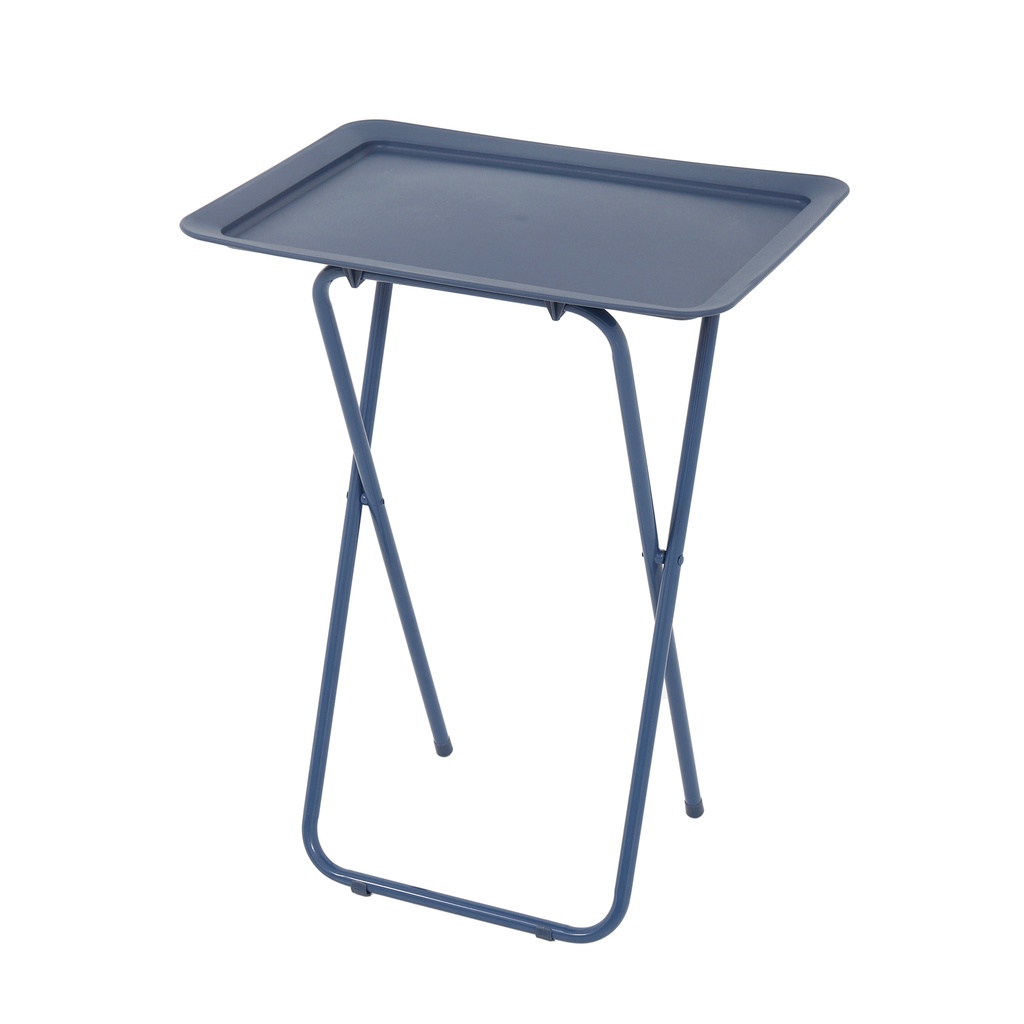 HomeBase FURDINI Bàn gấp đa năng chân thép mặt bàn nhựa PP W52xH66xD37cm màu xanh đen