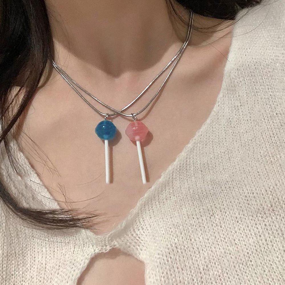 Vòng Cổ Choker Hình Kẹo Mút Nhiều Màu Sắc Kiểu Hàn Quốc Cổ Điển Thanh Lịch Dành Cho Nữ