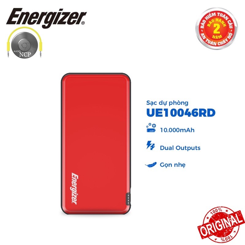 Pin sạc dự phòng Energizer UE10046RD chính hãng - 10000mah