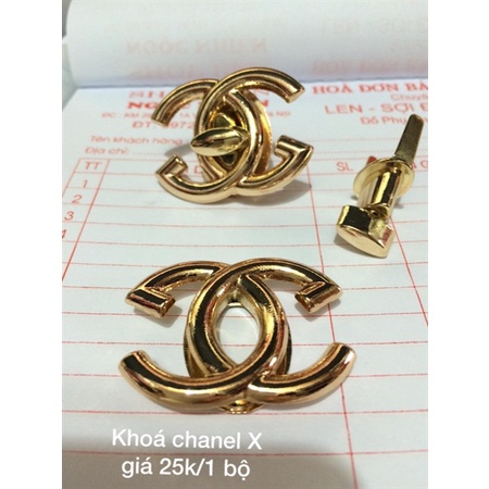 Khóa x màu vàng phù hợp túi size 16 - 18 - 20cm