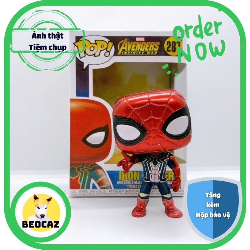 [Tặng Hộp Bảo Vệ] Mô hình Unoff Funko Người nhện Spider Man dễ thương Avengers Biệt đội siêu anh hùng Beocaz