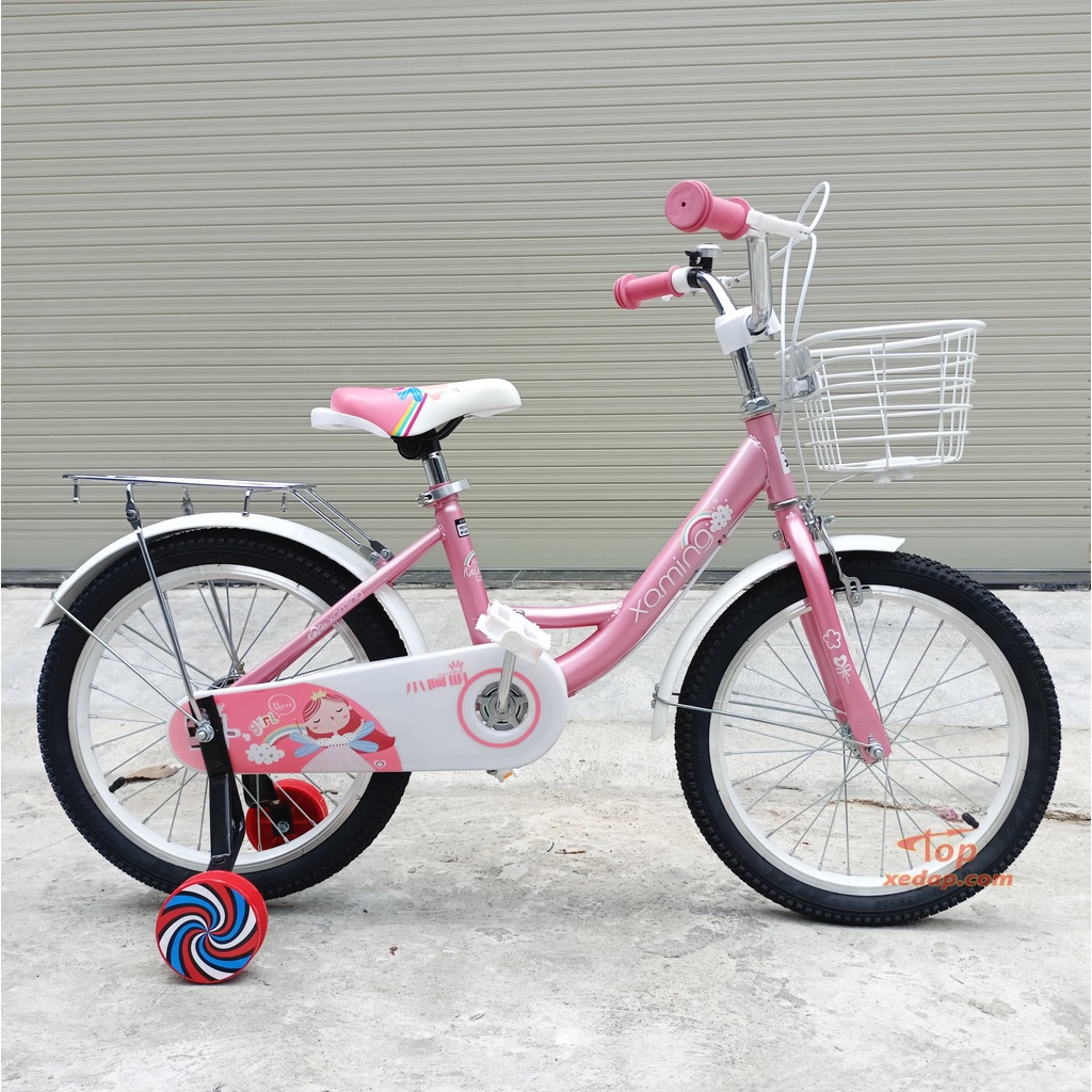 xe đạp bé gái 18inch, dành cho bé từ 5-8 tuổi