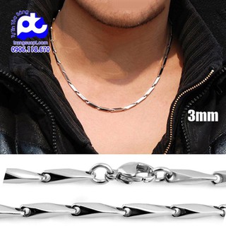 Dây chuyền inox nam thép không gỉ giá không tưởng rẻ nhất tại HCM không đen - DCNA13 ( 3mm)