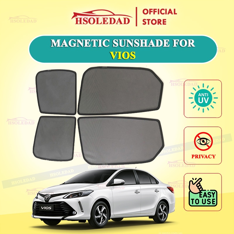 Rèm che nắng nam châm cho xe Toyota Vios, bộ 4 tấm cho 4 cửa, hàng loại 1 cao cấp nhất, vừa khít kính