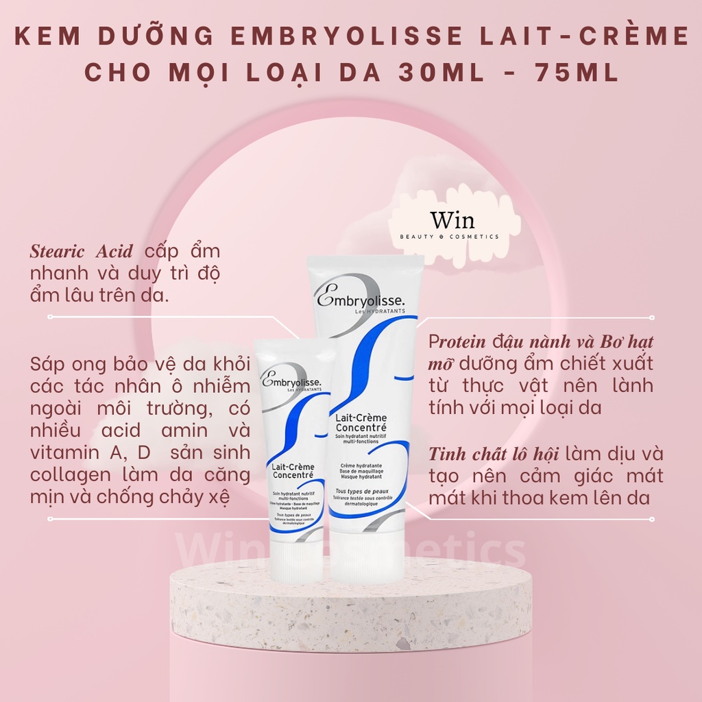 Kem dưỡng ẩm Embryolisse Lait-Crème cho mọi loại da 30ml - 75ml