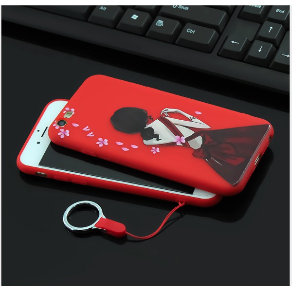 [HOT] Ốp lưng dẻo cô gái siêu đẹp cho iphone 7 Plus - màu đỏ siêu sang chảnh