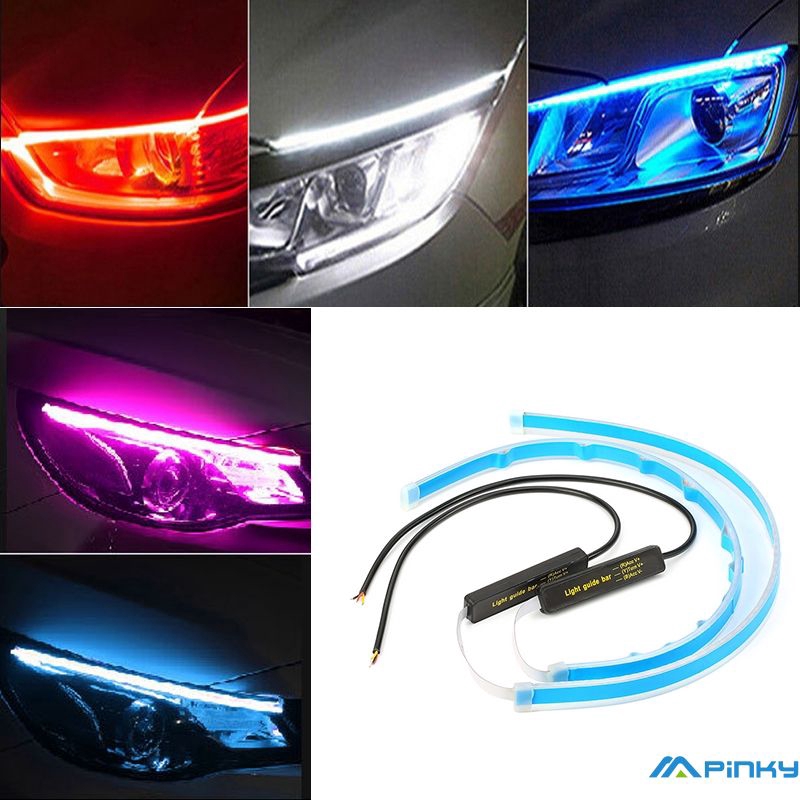 2x Sequential LED Strip Turn Signal Switchback Indicator Daytime Running Lights