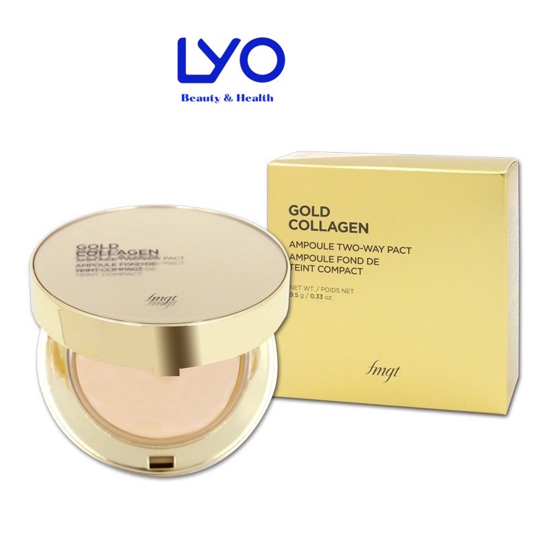 Phấn phủ Gold Collagen The face shop Collagen Ampoule Two- Way Pact Hàn Quốc 9.5g