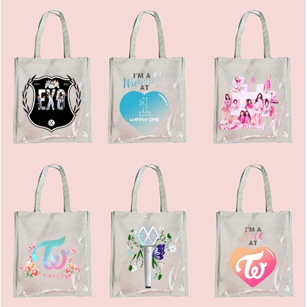 Túi tote twice wanna one PVC trong TTP23 túi tote thần tượng