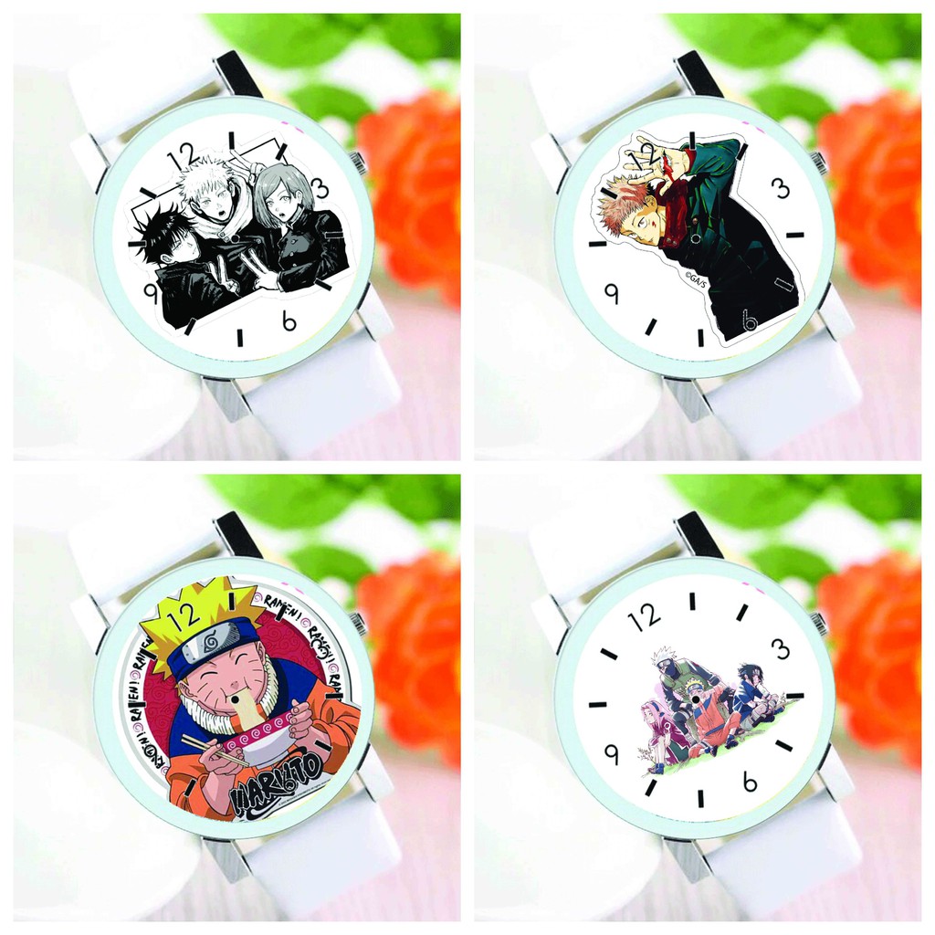 Đồng hồ đeo tay nam nữ IN HÌNH Naruto Jujutsu Kaisen Chú thuật hồi chiến anime chibi quà tặng dễ thương độc đáo xinh xắn