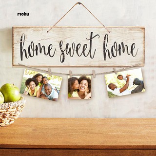 Biển gỗ treo ảnh trang trí kiểu dáng vintage chữ Home Sweet Home
