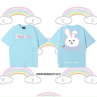 [Clip Thật] Áo thun tay lỡ Missout Xanh-Hồng Unisex