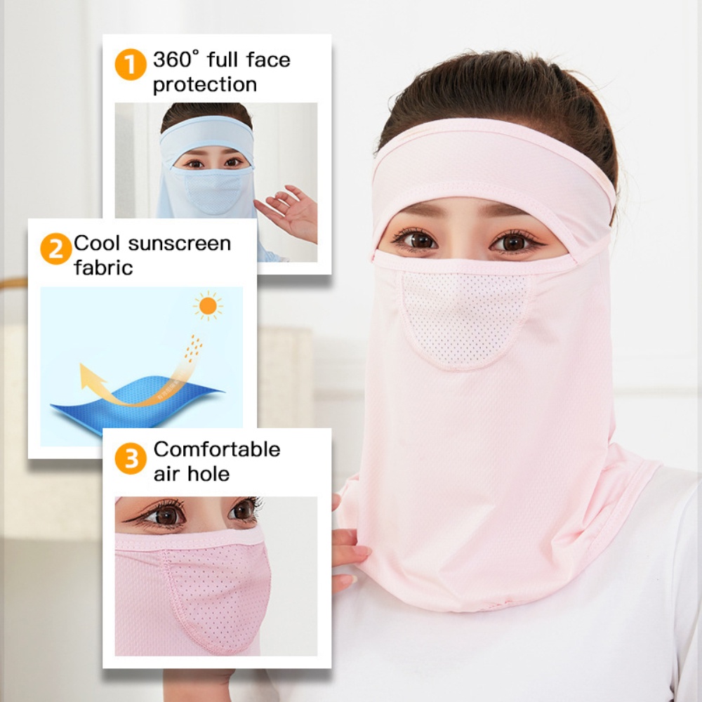 Hàng Có Sẵn Khẩu Trang Chống Nắng Mùa Hè Khẩu Trang Cổ Lụa Băng Chống Tia Cực Tím Thoáng Khí Cho Nữ Bằng Vải Lưới