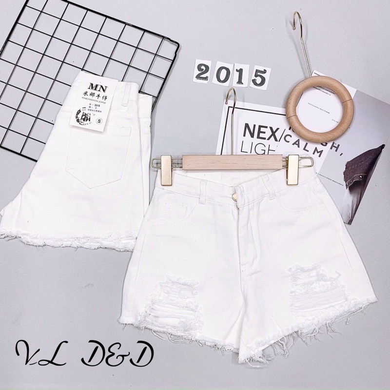 Quần short đen trắng rách siêu đẹp QS2015 - NhiNhi shop | WebRaoVat - webraovat.net.vn