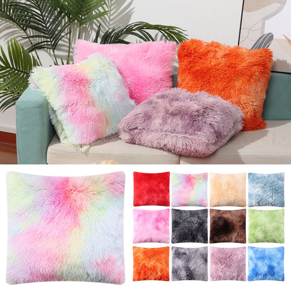 Vỏ Gối Lông Xù Mềm Mại Nhiều Màu Sắc Hiện Đại Trang Trí Nhà Cửa