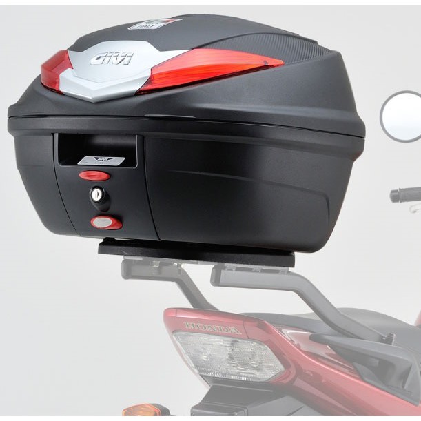 Thùng Givi B360N/ B360NT Công Nghệ Monolock Phản Quang Đỏ/ Xám Khói Đi Kèm Đế Đệm Gắn Sau Xe Máy Tay Ga Motor CHÍNH HÃNG