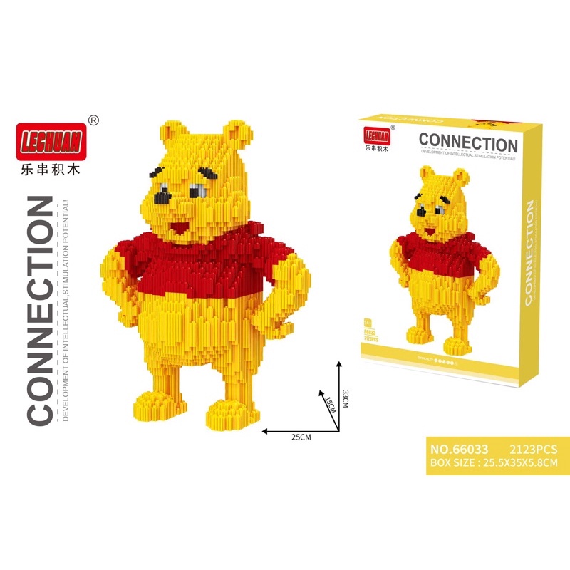 Khối xây dựng​Khối​ Thương hiệu Big Betel Bear Gear​ Lechuan​ Số 66033​ 2123 miếng