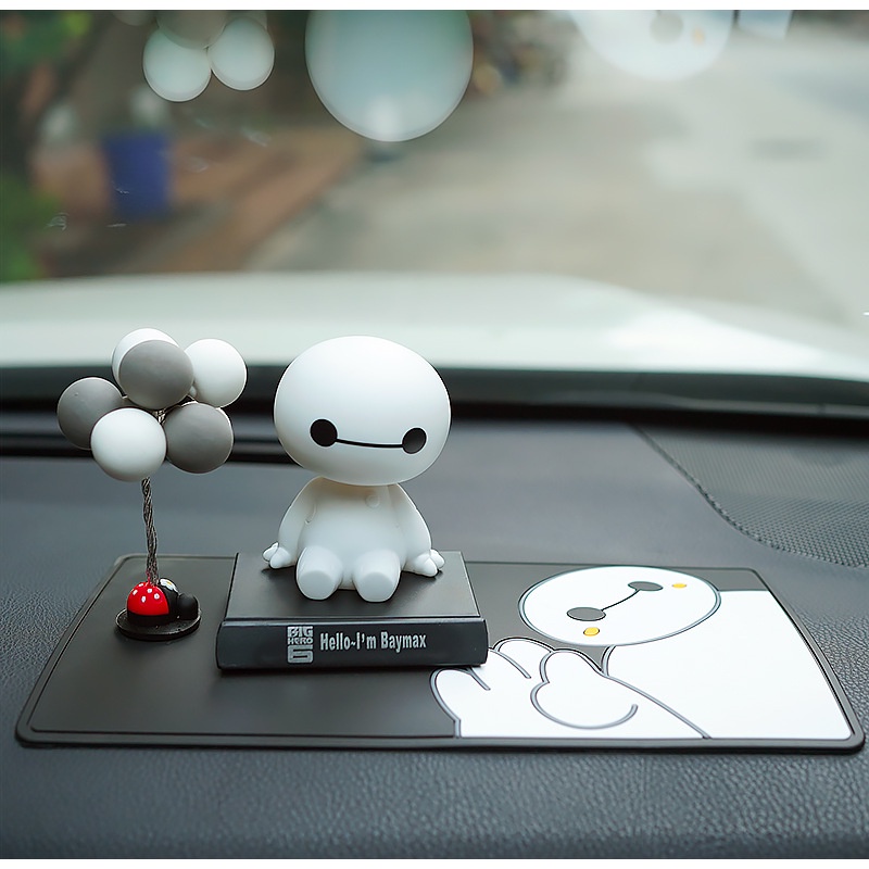 Bộ 4 Búp Bê Baymax Hoạt Hình Sáng Tạo Có Chân Đế Điện Thoại Chống Trượt Trang Trí Nội Thất Xe Hơi