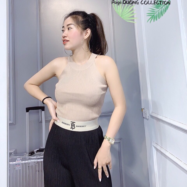 Áo len trơn cổ yếm chất đẹp
