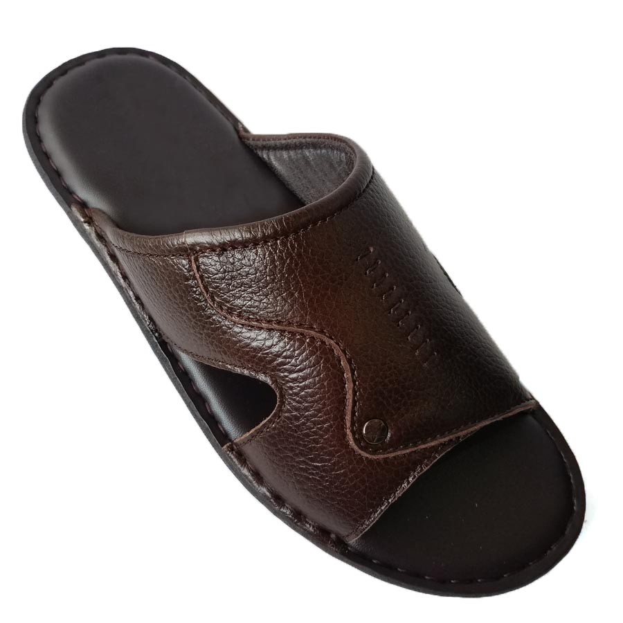 Dép Nam Quai Ngang 💖𝐅𝐑𝐄𝐄𝐒𝐇𝐈𝐏💖 HKT Shop Da Bò Thật Cao Cấp Bảo Hành 12 Tháng