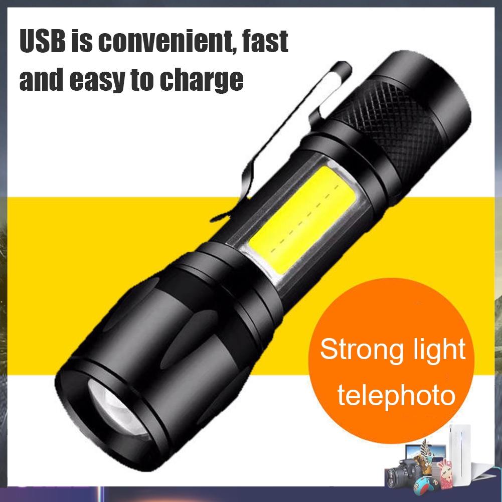 Đèn pin khẩn cấp XPE+COB LED IPX4 3 chế độ