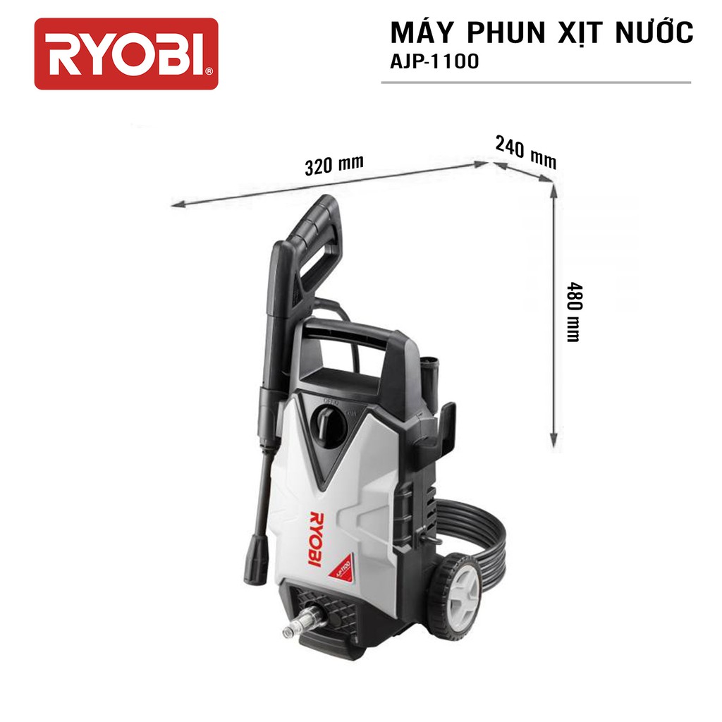 Máy xịt rửa cao áp đa năng điện 1400W RYOBI (KYOCERA) - AJP-1100 (Kèm Linh kiện khác)