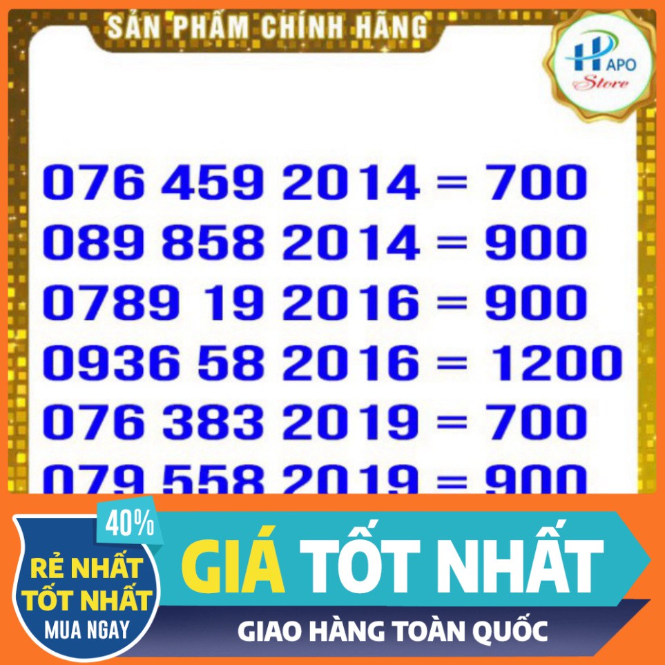 TUẦN LỄ SALE SIM NĂM SINH GIÁ RẺ TRẢ TRƯỚC MOBIFONE 2 - SIM SỐ ĐẸP - HAPO STORE @@